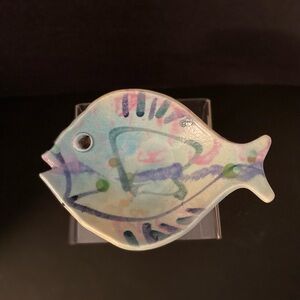 J . Rice hand painted fish hanger bowl